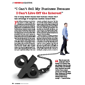 Article Cover man chained to percentage sign